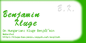 benjamin kluge business card